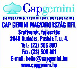 Rendszerszervező. Capgemini Magyarország Kft.
